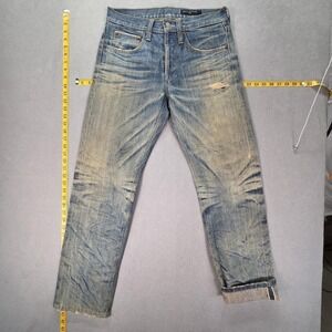 Selvedge Jeans Mens Whiskers Honeycomb Dirty Wash Thrashed Stack Fits 30x30